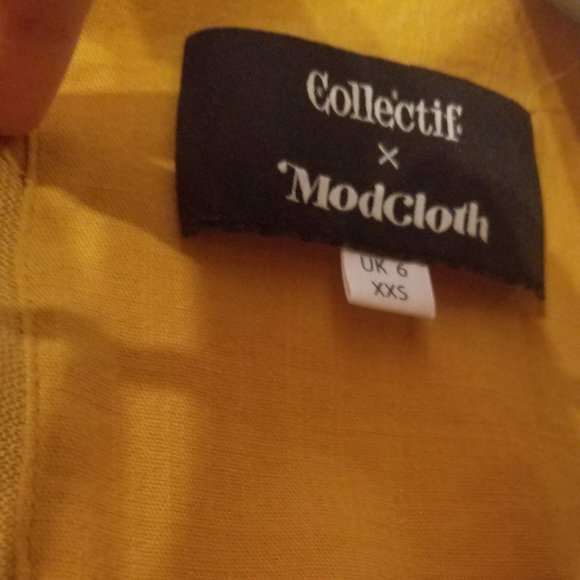 Sara Swing Dress Collectif London Yellow La La Land - Picture 3 of 7